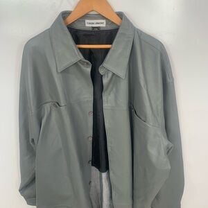 Vintage Claude Lamont Gray Leather Jacket size 4XL for broad shoulders for men